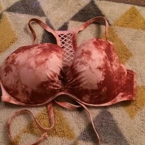 Pink tie dye bikini top